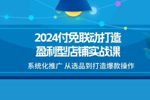 (11458期)2024付免联动-打造盈利型店铺实战课,系统化推广 从选品到打造爆款操作