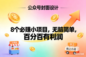 （17333期）8个必赚小项目，无脑简单，百分百有利润，副业首选，日入300+