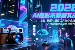 （17584期）2026 AI摄影未来感实战：0到1掌握AI摄影二次创作全流程，产出刷屏级未来感视觉作品