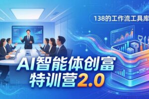 (17833期)AI智能体创富训练营2.0:3天闭门直播+视频课+工具库,从0到1搭建智能体附138个工作流