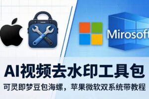 （18073期）AI视频去水印工具包：可灵即梦豆包海螺，苹果微软双系统带教程