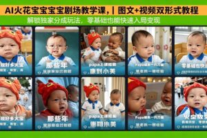 （18198期）AI火花宝宝宝宝剧场教学课，图文+视频双形式教程，解锁独家分成玩法，零基础也能快速入局变现